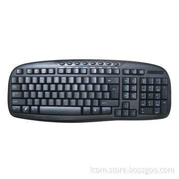 Keyboard, 103 Standard Keys and 8 Multimedia Hotkeys, Compatible w/FCC/CE Marks, Multiple languages